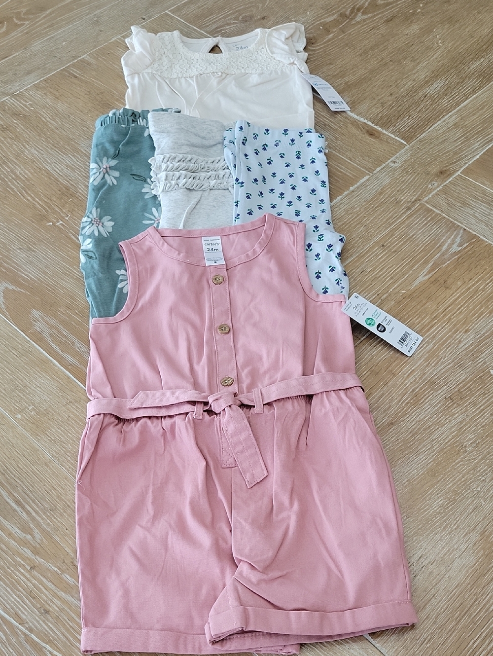 CARTER'S Girls Lot Of 5 Pieces Leggings, Shirt & Jumper 24 Months NWT